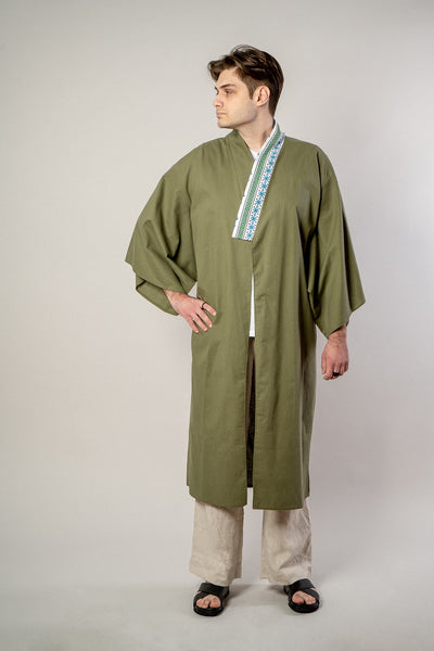 RONAMI Kaki Linen Kimono - OhKimono