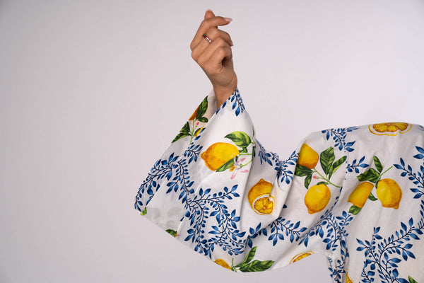 Oh, Amalfi! Lemon Cotton Kimono - OhKimono