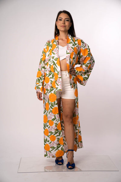 Oh, Amalfi! Mandarine Cotton Kimono - OhKimono