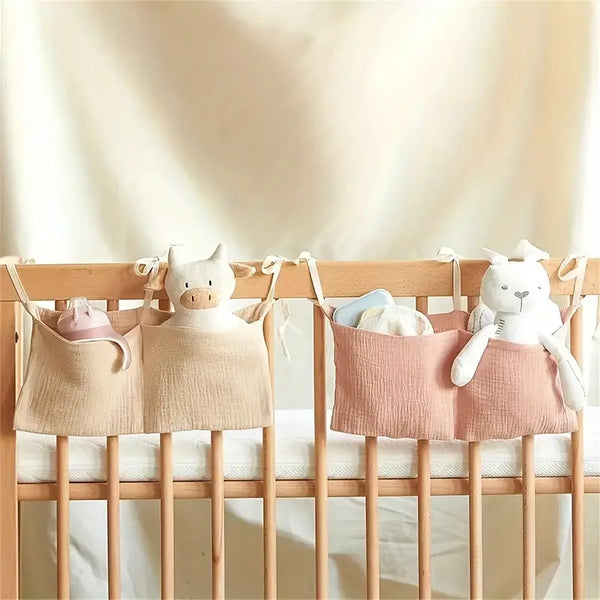 Baby bed storage hanging muslin