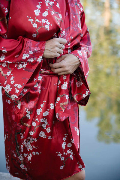 Chinese bloom short kimono