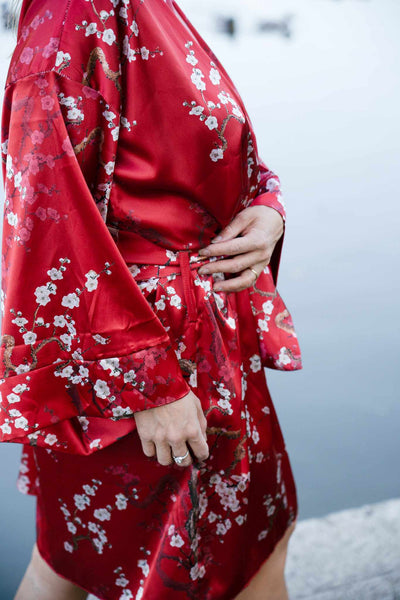 Chinese bloom short kimono