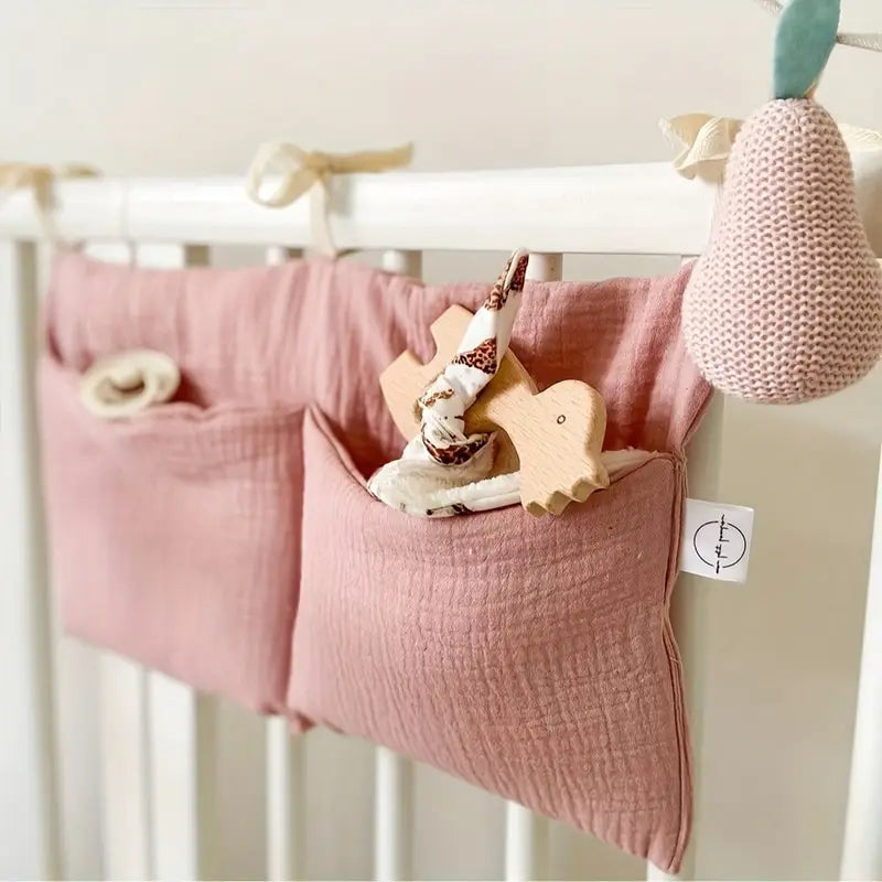 Baby bed storage hanging muslin