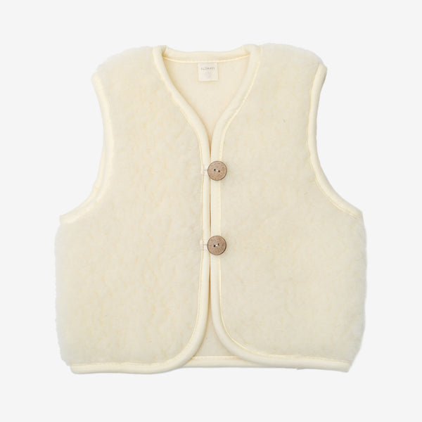 Teddy vest beige 100% merino lamb wool