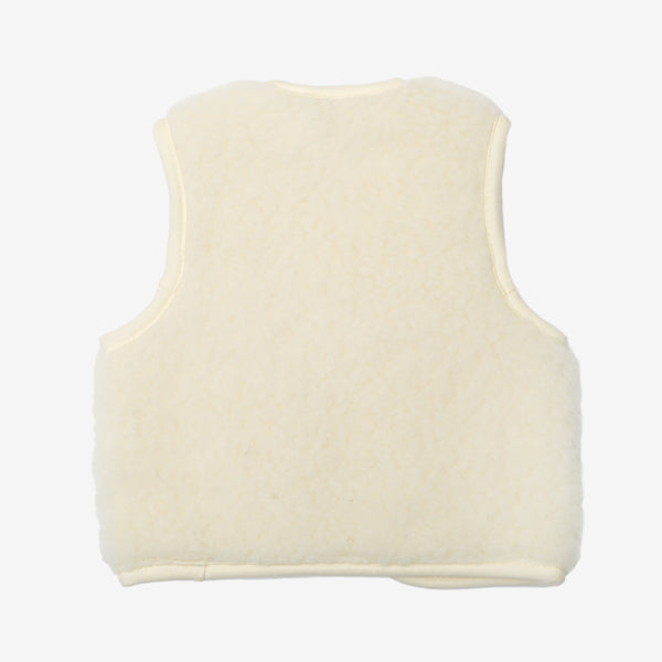 Teddy vest beige 100% merino lamb wool