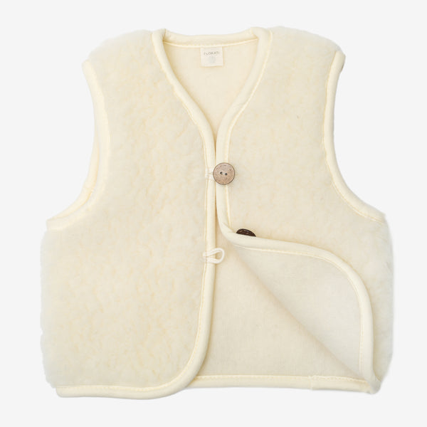 Teddy vest beige 100% merino lamb wool