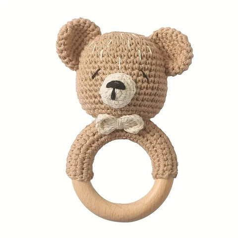 Baby wood crochet toy 0m +