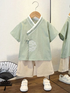 Chinese inspired cotton set kimono boys