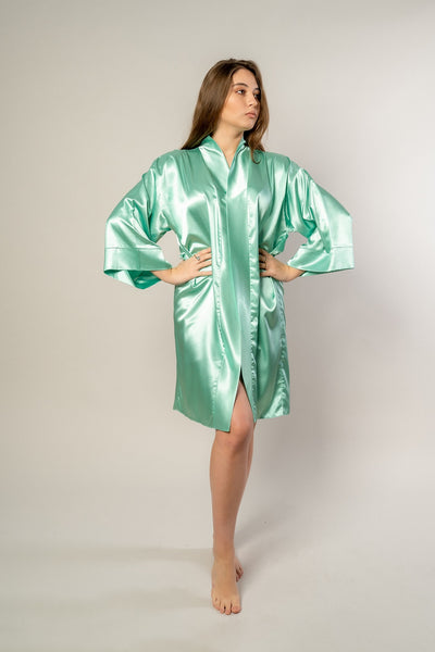 Oh Boudoir Metallic Green Kimono - OhKimono